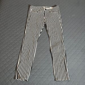 Rag & Bone High Rise Capri Jeans Bengal Stripe Black & White Women’s Size 29
